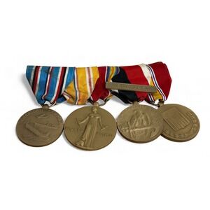 Vintage WWII US Military Set of 4 War Campaign Medals Asiatic Pacific Victory